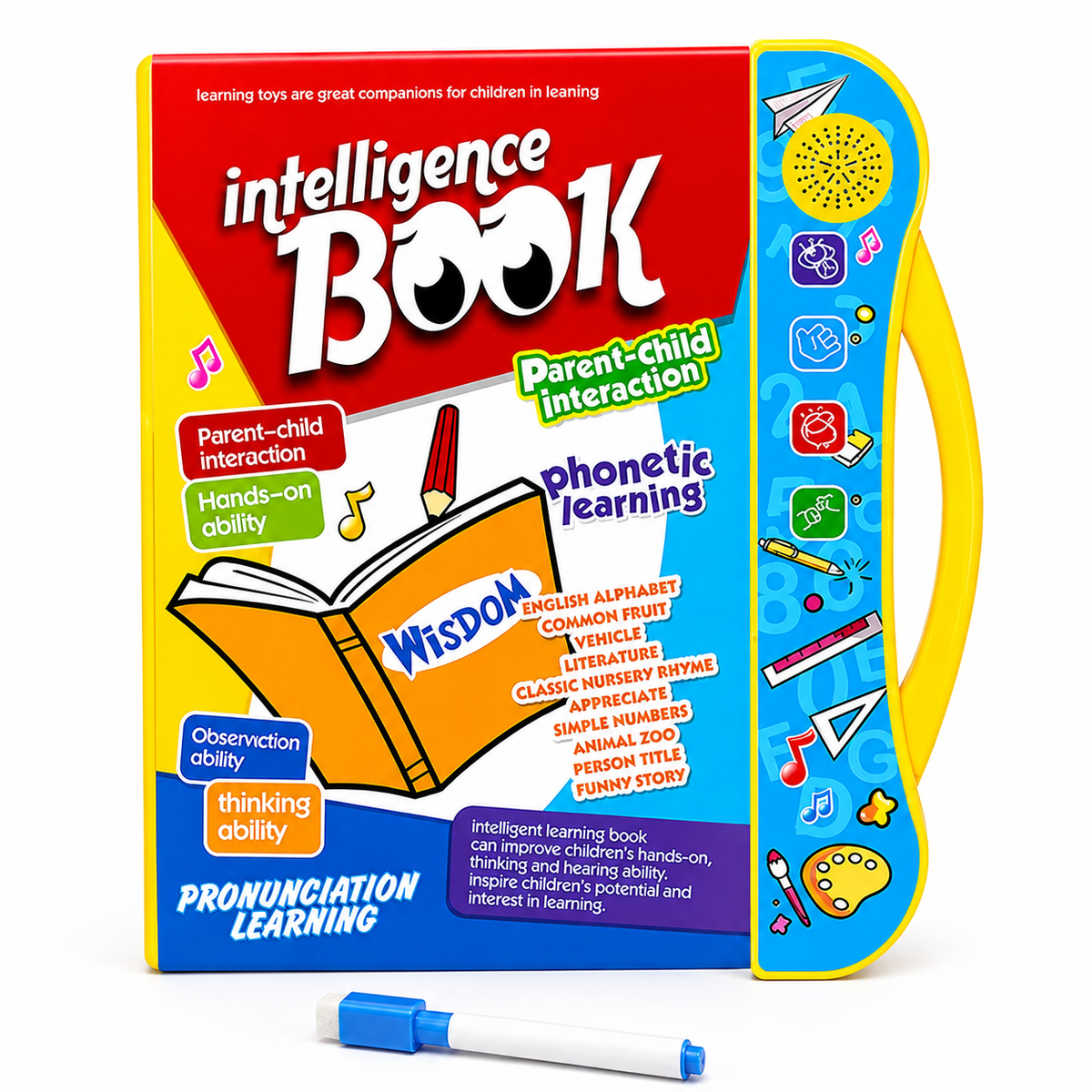 Electronic Intelligent Book with All Learning Materials, Clear Voice 🔊, Touch Sensors 👆,  Multi Color 🌈 , Includes Eraser ✏️