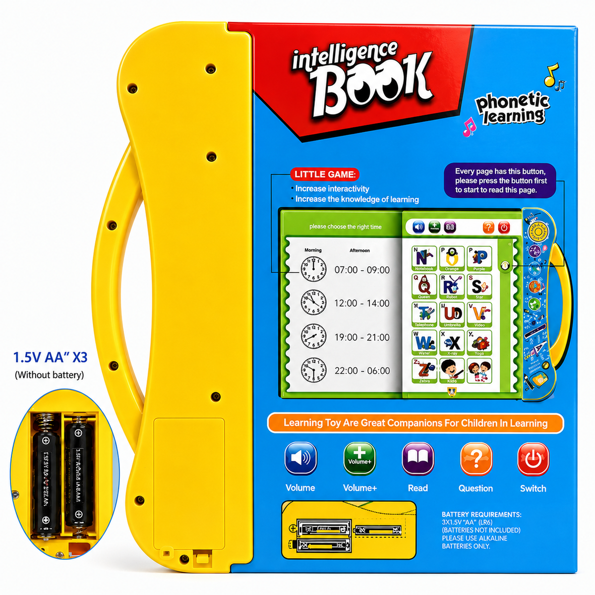 Electronic Intelligent Book with All Learning Materials, Clear Voice 🔊, Touch Sensors 👆,  Multi Color 🌈 , Includes Eraser ✏️