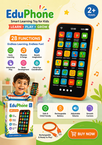🧸 EduPhone Smart Learning Toy Phone for Kids | 28 Educational Functions | 🔋 Rechargeable | In Hindi & English